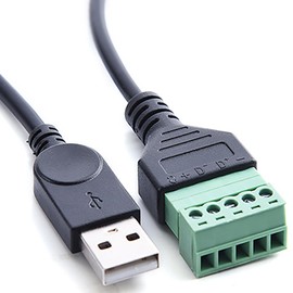 tunghey 2Pack USB Type A 2.0 Male to 5 Pins Screw Terminal Female Solderless Charging and Data Transfer Converter Adapter Extension Cord (Male)