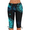 Urchics Womens Plus Size Rash Guard Capris Long Swim Shorts