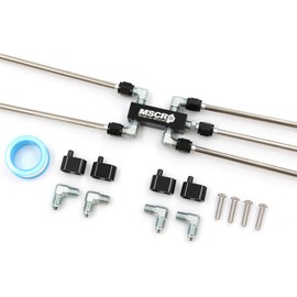 MSCRP AN4 Fuel Brake Line,LS Coolant Crossover Steam Vent Kit LS Stainless Coolant Crossover Steam Vent Kit Compatible with for LS1, LS2, LS3, LS6, LS7, LS9, LSX