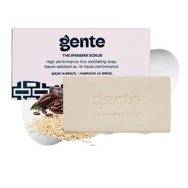 GENTE INC. Jabón exfoliante en barra The Ipanema Scrub de Gente Beauty: exfoliante suave de cacao y arroz para una piel suave y radiante, ingredientes naturales para uso diario, 4.5 oz
