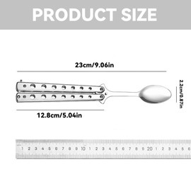 2Pcs Foldable Butterfly Camping Spoon Convenient Detachable Camping Spoon Useful Stainless Steel Foldable Utensils for Camping Travel Outdoor
