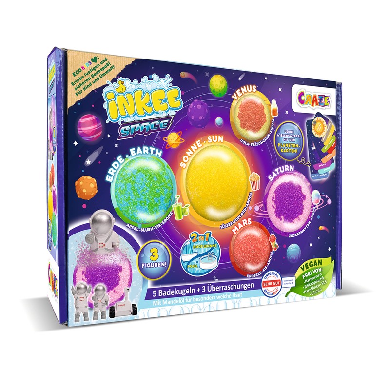 INKEE SPACE | Weltall Badekugeln Kinder Mit Überraschung, Sonnensystem Planet