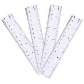 4pcs 15cm Clear Plastic Rulers Transparente School Office Regle of Small Imperial and Metric Scale 6 Inch Straight Ruler for Flexible Measuring Tool (Transparent, 15)