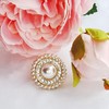 5pcs 23mm Small Fragrance Pearl Rhinestone Metal Buttons Ladies Cashmere