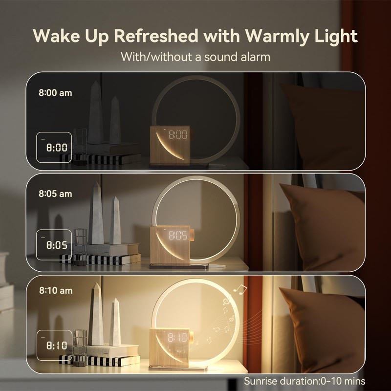 Vivilumens Sunrise Alarm Clock Sound Machine Nightlight, Gradual Wake Up