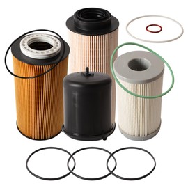 JAVOUKA Filter Maintenance Kit (4PCS) Fit for Paccar MX-13 MX13 Engine - Includes 2234788 Oil Filter, 1922496 Oil Filter Kit, 2277129 Fuel Filter, K37-1029 Fuel Filter Element