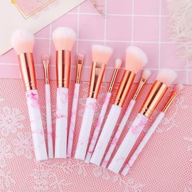 KAABETO Ten Marble Makeup Brush Set Makeup Brush Eye Shadow Brush Blush Brush Beginner Complete Set of Makeup Tools Ideal gift