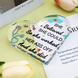 Nurse Gift RN Gifts for Nurses Female Acrylic Home Office Decor for Women Birthday Christmas Thanksgiving Day Gifts for Nurse Graduates Nurses Week Gift BSN Graduation Presents