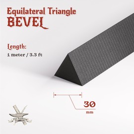 The Foamory - Clavija de espuma EVA de alta densidad, material de manualidades de cosplay de 1 metro, múltiples formas, múltiples diámetros de 5 a 40 mm, negro (paquete de 3: base de 30 mm, bisel