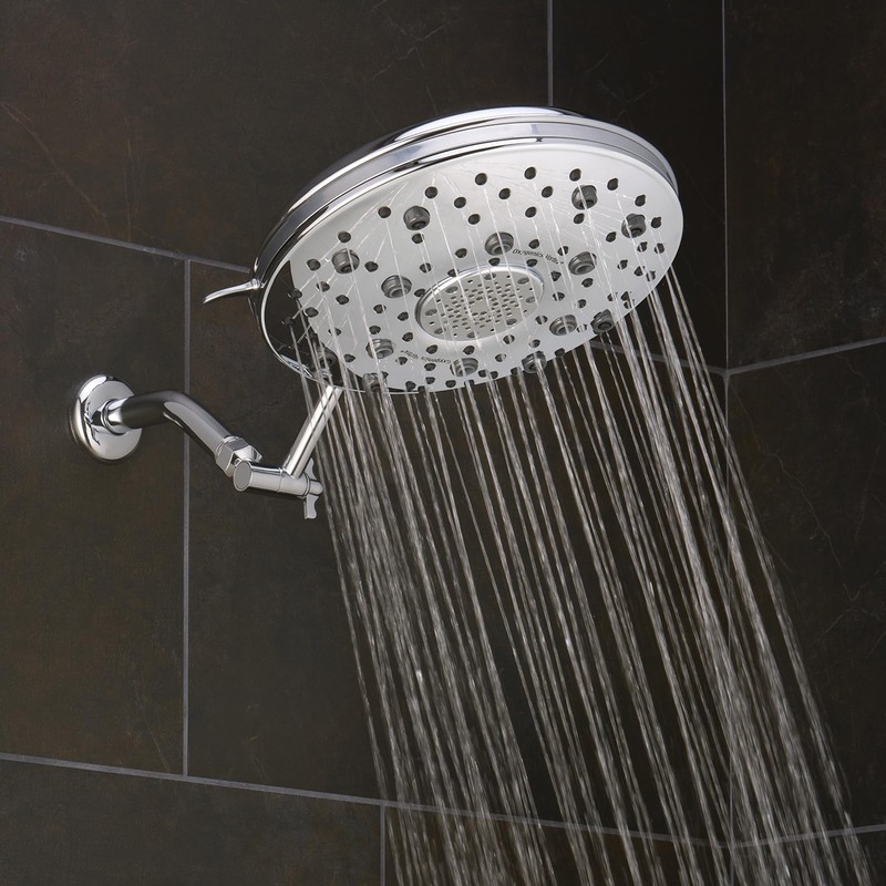Oxygenics Vortex with Arm Chrome Rain Shower Head 1.8-GPM (6.8-LPM)