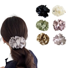 Satin Banana Clip, Hair Clip, Satin Hair Clip, Mature Cute, Stylish, Hair Clip, Elegant, Hair Ornament, Work, Date, Travel, Spring, Gift, Graduation, School Entrance Ceremonies (Gray)