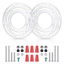 Teemyaa 2 Pack Light Fixture Mounting Brackets, Ceiling Light Mounting Plate, Wall Light Mount Blocks with Screw and Nuts, 4” Round Junction Box Adaptor for Ceiling Fan, Chandelier, Pendant