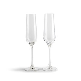 Keltum Lead-Free Crystal Champagne Flutes, Set of 2