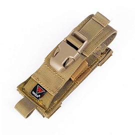 YAKEDA Multitool Pouch Sheath Folding Knife Sheath Pouch for Belt Molle Flashlight Mag Pouch (Tan)