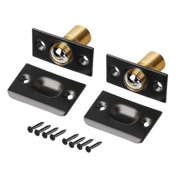 Closet Ball Door Catch Hardware Jiayi 2 Pack French Door Ball Catch Closet Ball Latch for Top of Door Adjustable Ball Catch Drive in Ball Latch for Invisible Pantry Ball Bearing Door Latch Black