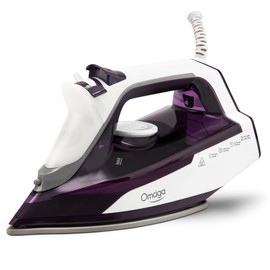 Steam Iron for Clothes, 1750W Clothes Iron with Double-Layer Ceramic Soleplate, Iron for Clothes with 13.52oz Water Tank, Clothing Iron with 3-Way Auto-Off, Self-Cleaning, Anti-calc Function