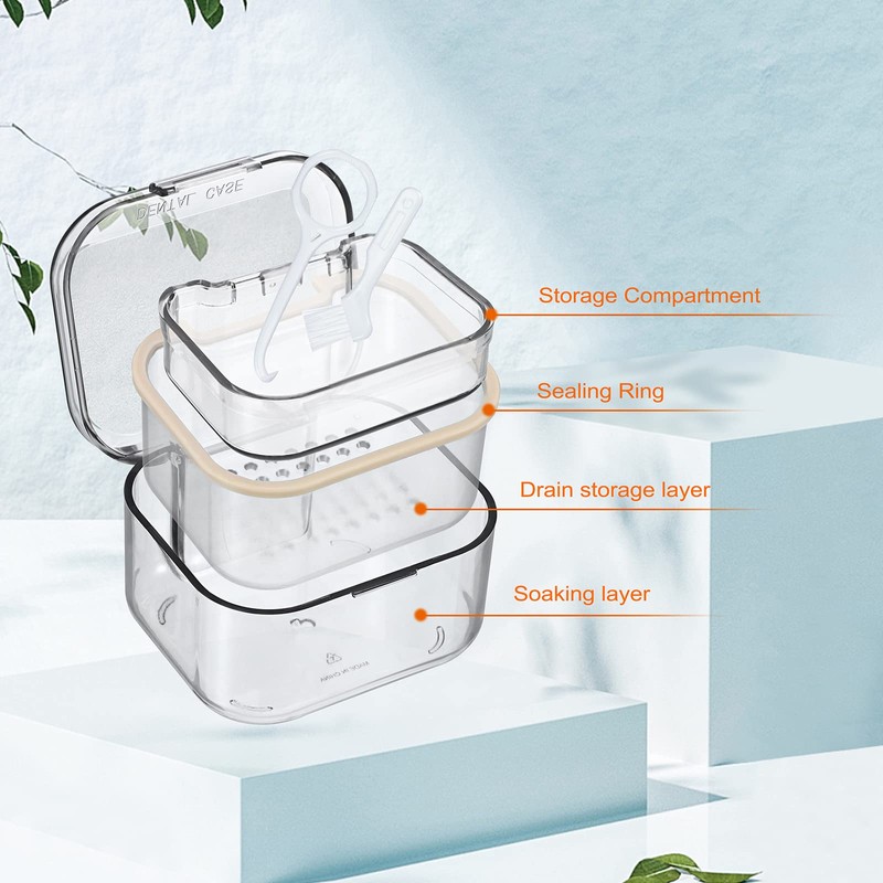 SUMTree Dental Container Case Orthodontic Denture Storage Box Retainer Container