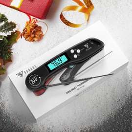DOQAUS Digital Meat Thermometer, 2 Pack Instant Read Food Thermometer for Cooking, Kitchen Probe with Backlit & Reversible Display, Wide Temperature Range for Turkey, Bread, Baking, Sourdough