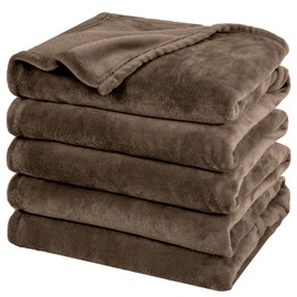 PHF Oversized King Big Fleece Blanket 120"x120", No Shed No Pilling Extra Large Soft Blanket, Giant 10'x 10' Lightweight for Bed, Sofa Travel and Camping, Suitable for All Season, Cocoa Brown