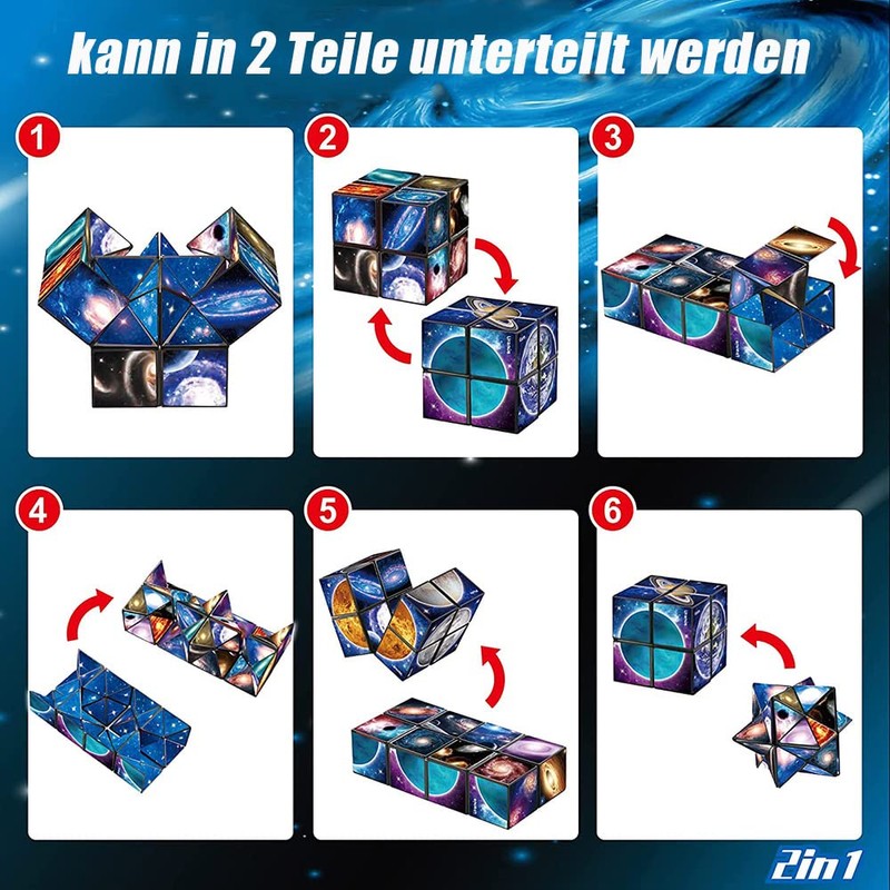 Voarge 2 in 1 Starry Sky Infinity Cube Transformational Patchwork