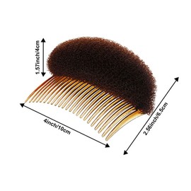 2PCS Women Lady Girls Soft Sponge Foam Hair Base Inserts Bump Up Hair Pads Stick Bun Maker Hair Styling Clip Hair Comb Braid Tool Hair Styling Accessories Brown