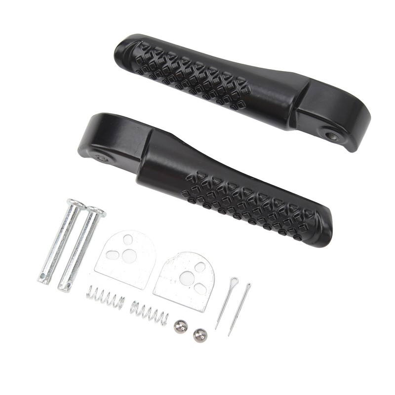 2Pcs Front Foot Peg Bracket Left And Right Black Footrest