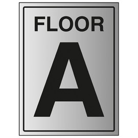 V Safety Floor A 150 x 200 mm - 1.6mm Aluminium Effect Rigid Plastic Safety Sign