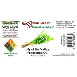 Lily of The Valley Fragrance Oil - 4 oz - Supplied in 4 oz. Amber Glass Bottle with Black Phenolic Cone Lined and Safety Sealed Cap