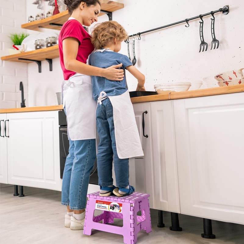 ACSTEP 9 Inch Folding Step Stool 300 LB Capacity Plastic