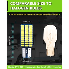 UNXMRFF - Super Bright Natural White T10 921 922 912 LED Bulb for 12V RV Ceiling Dome Light/RV Interior Lighting/Travel Trailer/Camper/Boat (Pack of 20)