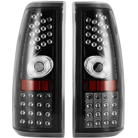 Nixon Offroad Tail Lights for Chevy Silverado 1500 2500 3500 1999-2006 / GMC Sierra 1500 2500 3500 1999-2002 Tail Lamps LED Rear Lights Car Rear Lamps Assembly Replacement (Glossy Black/Clear Lens)