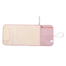 Cambiador de Pañales Portátil, Cambiador de bebé Impermeable Multifuncional Cómodo de Nailon para Viajar a Casa (Lunares rosas)