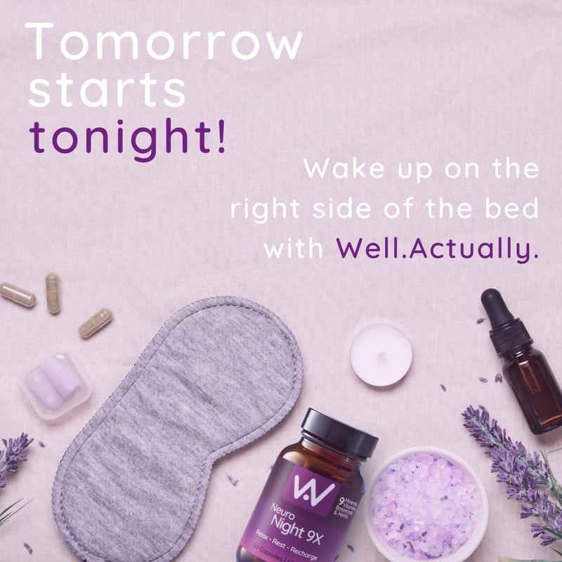 WELL ACTUALLY Neuro Night 9X - Ultimate Sleep Supplement, Mood,