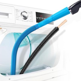 2 count Dryer Vent Cleaner Kit, Dryer Lint Vacuum Attachment and Flexible Dryer Lint Brush, Dryer Vent Vacuum Hose Attachment, Blue - Colour: Blue