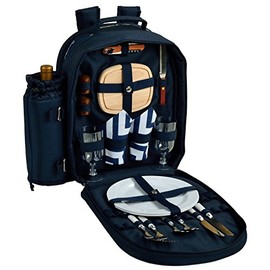 Picnic at Ascot Original Equipped 2 Person Picnic Backpack with Cooler & Insulated Wine Holder- Designed & Assembled in the USA