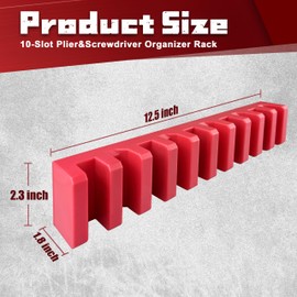 STXDY Magnetic Plier Holder,10-Slot Plier&Screwdriver Organizer Rack for Spring Loaded, Regular and Wide Handle Pliersm,Pliers Cutters Organizer