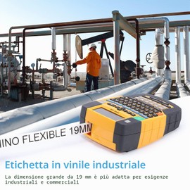 MarkField 4x Nastro Compatibile con Dymo Rhino 18445 19mm Vinile Etichette