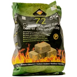 Pyro Feu Cheminett 15752-12 Ecological Ignition Cubes for Fireplaces and Ovens, Pack of 72, Brown