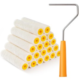 Mister Rui Paint Rollers, Mohair Paint Roller, Wool Blend Paint Roller 4" (100MM), Mini Roller Sleeves, 4 Inch Roller Sleeves, Small Rollers for Painting on Flat Surfaces, Pack of 21