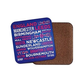 Square Single Coaster - England Cities London Leeds City Travel Holiday Kids Men Boys Words Thoughts Drinks Kitchen Room House Gift #80727