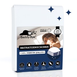 Beddy-Bye® Mattress Protector 80 x 190 cm Waterproof and Breathable Incontinence Pad Washable with 4 Elastic Corners Environmentally Friendly Made in the EU and Oeko-Tex® Certified