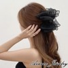 Avance Ribbon Hair Clip Black Black Hair Claw Large Bow