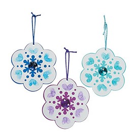 Thumbprint Snowflake Christmas Ornament Craft Kit - Makes 12 - Crafts for Kids and Fun Home Activities