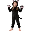 Cuteshower - Disfraz de gato negro para niñas, disfraz de