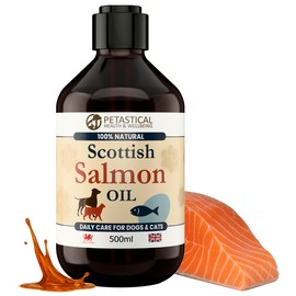Petastical Salmon Oil for Dogs & Cats | Omega-3 & Omega-6 Fish Oil Supplement for Healthy Skin, Coat & Joints | Sustainably Sourced | No Pump Needed (500ml)