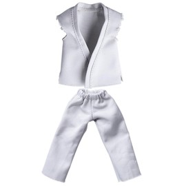 Meetoget 1/12 Scale Male Figure Doll Judo Clothes for 6 inch Action Figure Judo PM001US,White