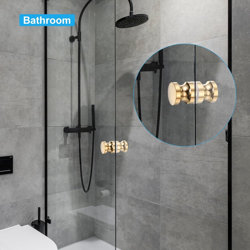 sourcing map Glass Door Handles, Round Sliding Shower Doors Knob