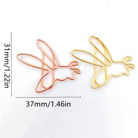 24 Pcs Metal Paper Clip Document Clips Binder Clips Decorative Paper Clip Book Reading Clips Bee Shaped Paperclips for Paperwork Office and Personal Use