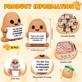 Gejoy 25 Pcs Mini Rubber Potato Toys Positive Gifts Mini Bible Potatoes Decorations and Encouragement Birthday Motivational Gifts for Colleague Staff Teacher
