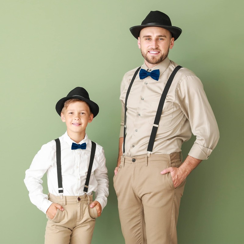 DonDon Father-son bow tie set in partner look, already tied